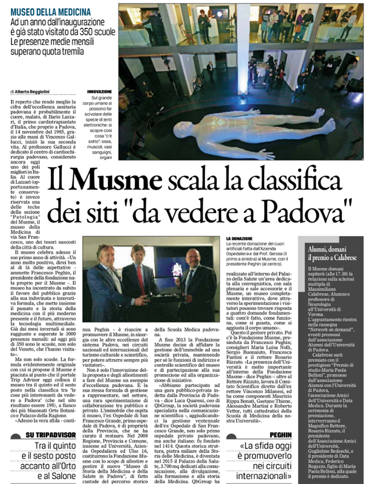 articolo musme gazzettino Articolo sul MUSME del gazzettino di Padova