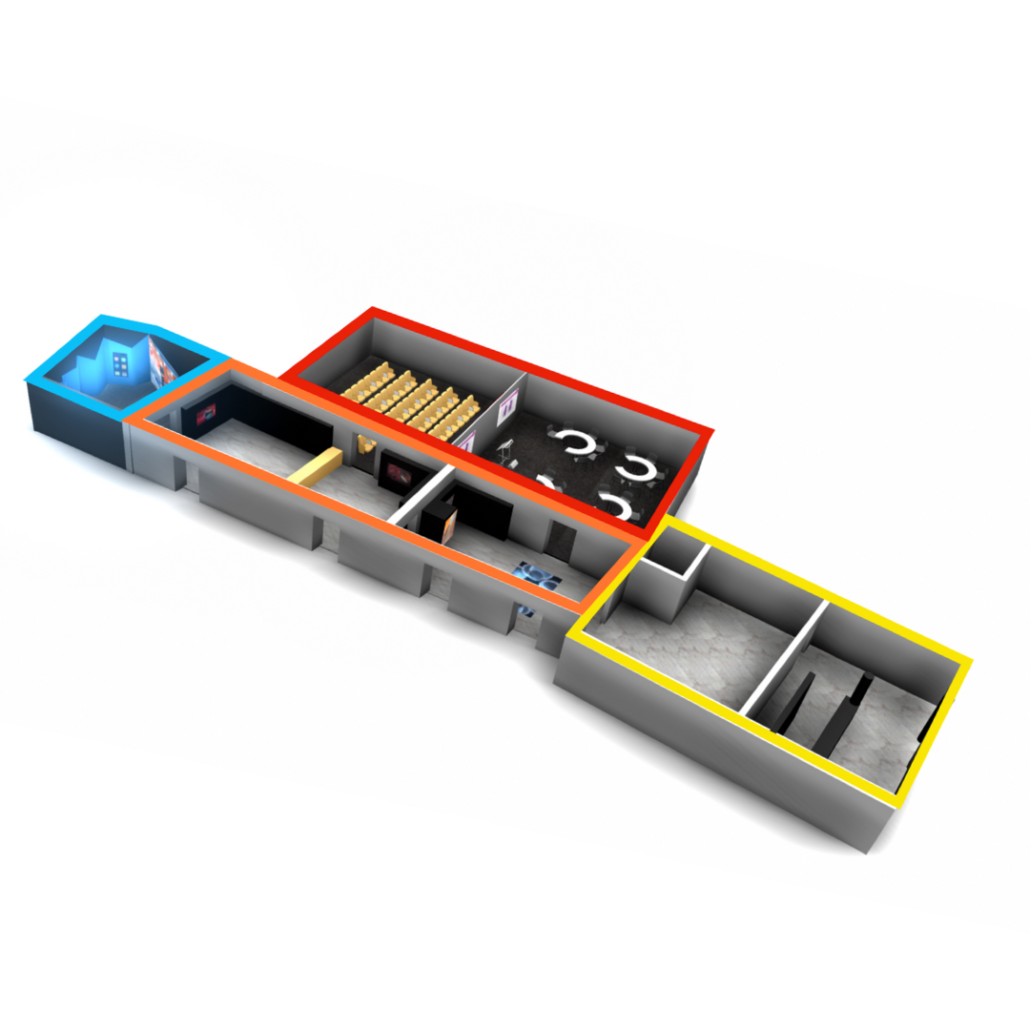 Disposizione 3D delle sale
